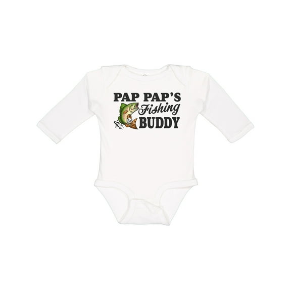 Inktastic Pap Pap's Fishing Buddy Boys Long Sleeve Baby Bodysuit