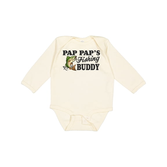 Inktastic Pap Pap's Fishing Buddy Boys Long Sleeve Baby Bodysuit