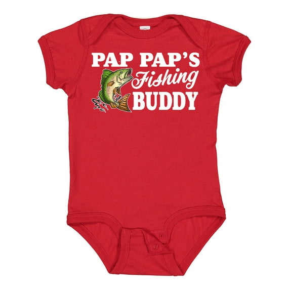 Inktastic Pap Pap's Fishing Buddy with White Text Boys Baby Bodysuit