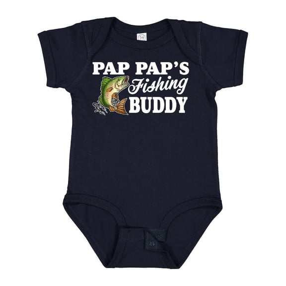 Inktastic Pap Pap's Fishing Buddy with White Text Boys Baby Bodysuit