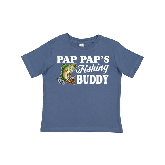 Inktastic Pap Pap's Fishing Buddy with White Text Boys Toddler T-Shirt