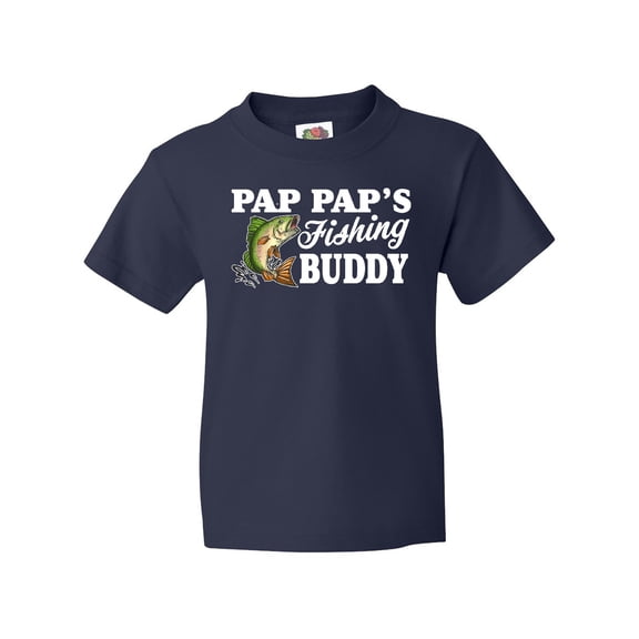 Inktastic Pap Pap's Fishing Buddy with White Text Youth T-Shirt