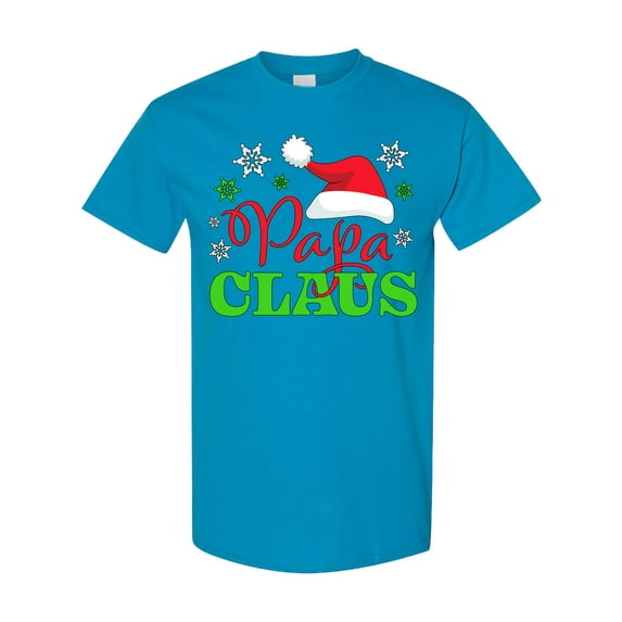 Inktastic Papa Claus with Christmas Santa Hat and Snowflakes T-Shirt