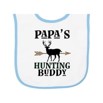 Inktastic Papa Hunting Buddy Bow Hunter Baby Terry Cloth Bib
