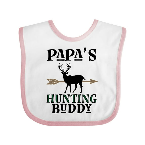 Inktastic Papa Hunting Buddy Bow Hunter Boys or Girls Baby Bib