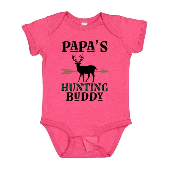 Inktastic Papa Hunting Buddy Bow Hunter Boys or Girls Baby Bodysuit