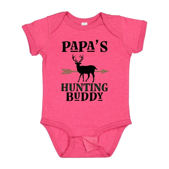 Inktastic Papa Hunting Buddy Bow Hunter Boys or Girls Baby Bodysuit
