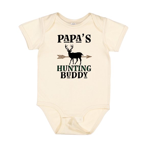 Inktastic Papa Hunting Buddy Bow Hunter Boys or Girls Baby Bodysuit