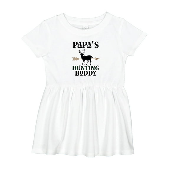 Inktastic Papa Hunting Buddy Bow Hunter Girls Baby Dress