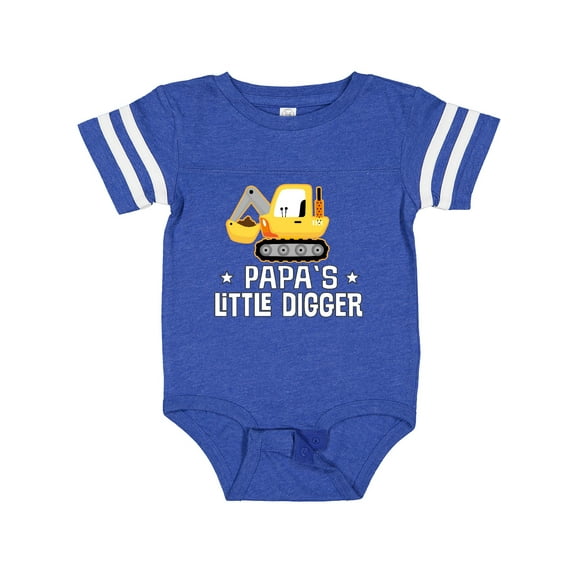 Inktastic Papa Little Digger Construction Truck Boys Baby Bodysuit