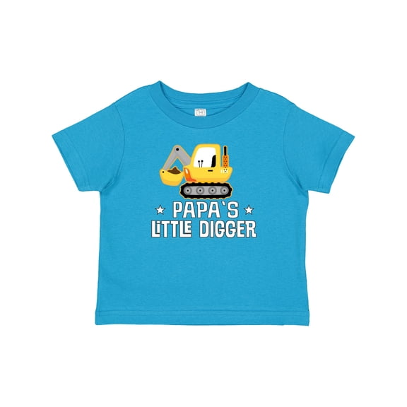 Inktastic Papa Little Digger Construction Truck Boys Baby T-Shirt