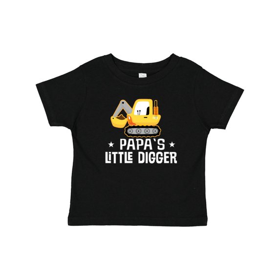 Inktastic Papa Little Digger Construction Truck Boys Baby T-Shirt