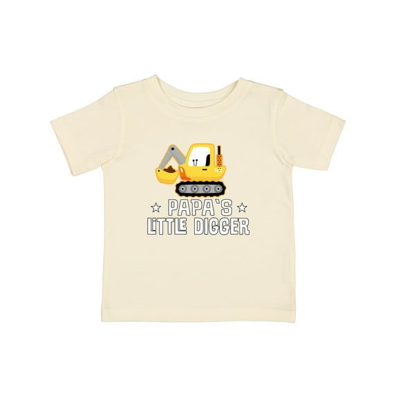 Inktastic Papa Little Digger Construction Truck Boys Baby T-Shirt