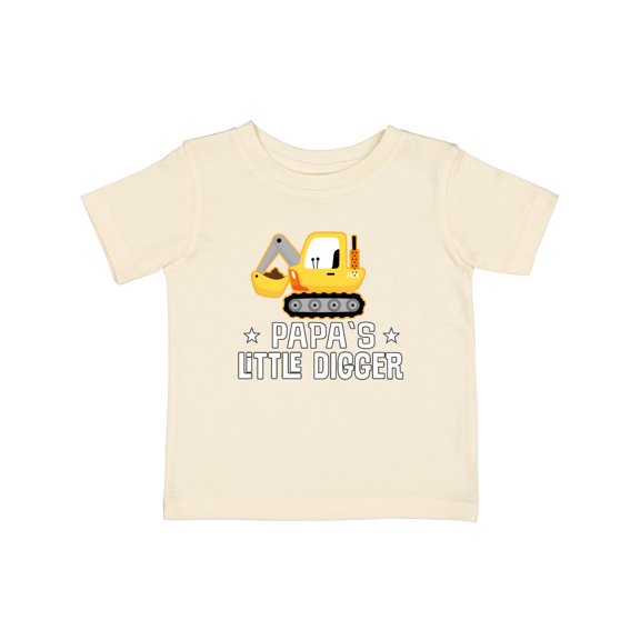 Inktastic Papa Little Digger Construction Truck Boys Baby T-Shirt