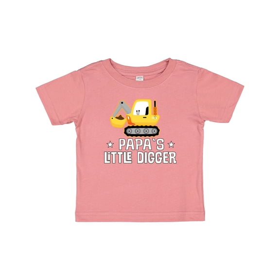 Inktastic Papa Little Digger Construction Truck Boys Baby T-Shirt