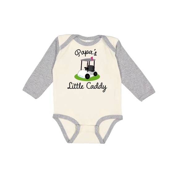 Inktastic Papa Little Golf Caddy Boys or Girls Long Sleeve Baby Bodysuit