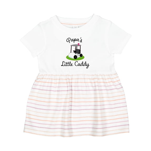 Inktastic Papa Little Golf Caddy Girls Baby Dress