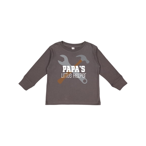 Inktastic Papa Little Helper Boys Long Sleeve Toddler T-Shirt