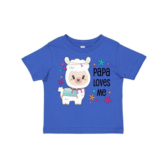 Inktastic Papa Loves Me- Cute and Happy Llama Boys or Girls Toddler T-Shirt