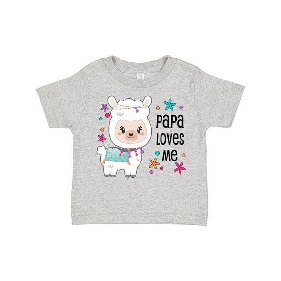 Inktastic Papa Loves Me- Cute and Happy Llama Boys or Girls Toddler T-Shirt