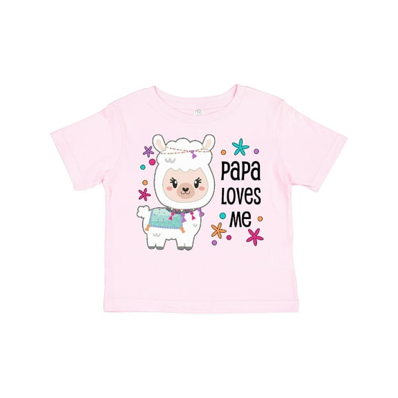 Inktastic Papa Loves Me- Cute and Happy Llama Boys or Girls Toddler T-Shirt
