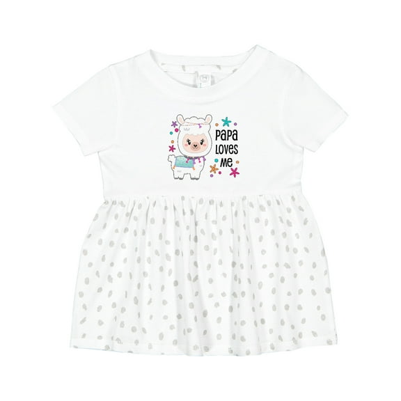 Inktastic Papa Loves Me Cute and Happy Llama Girls Baby Dress
