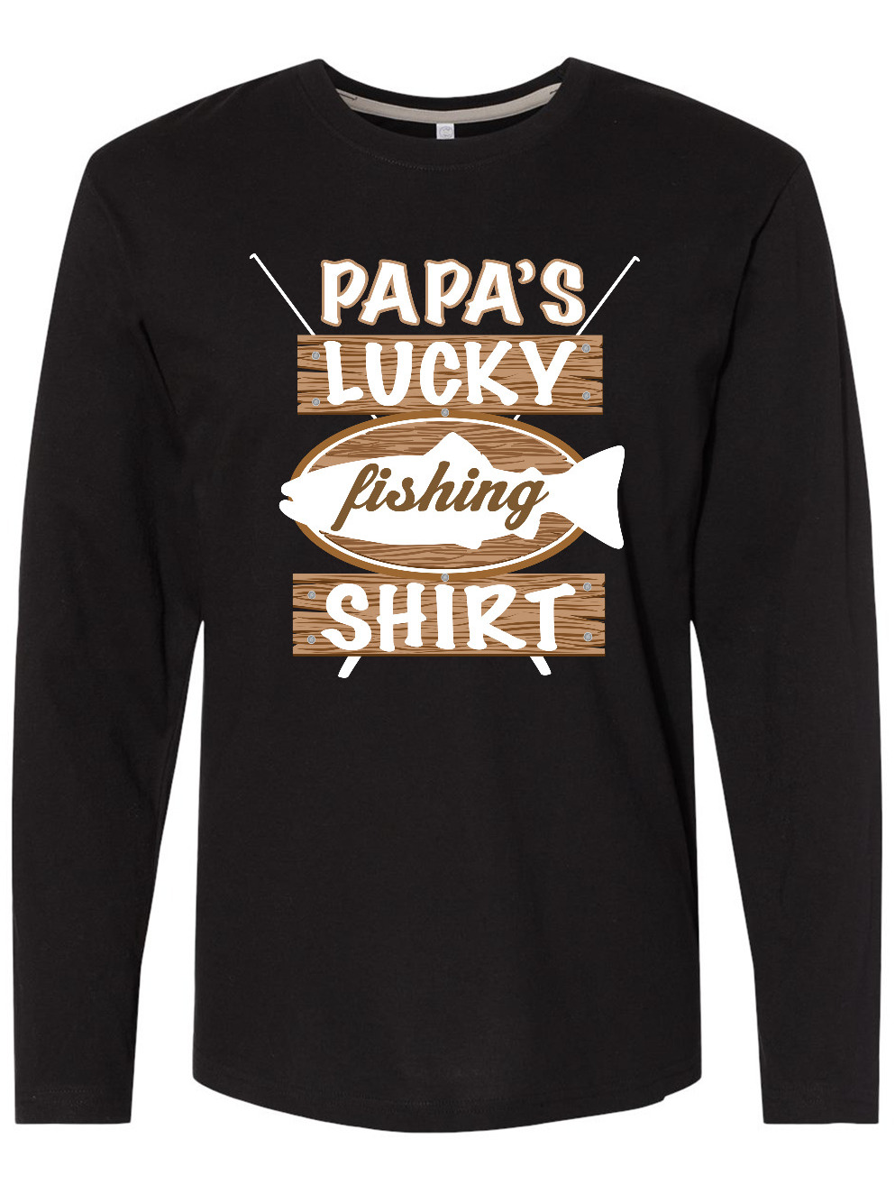 Inktastic Papa Lucky Fishing Shirt Long Sleeve T-Shirt 