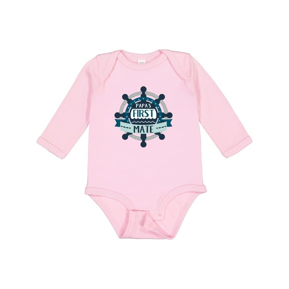 Inktastic Papa's First Mate Boys or Girls Long Sleeve Baby Bodysuit
