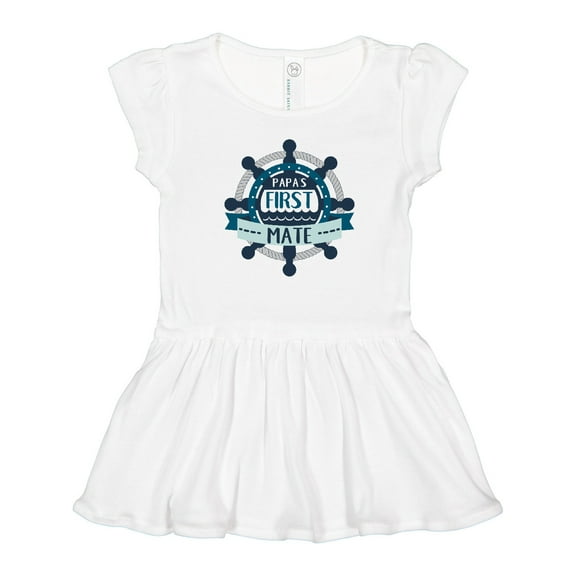 Inktastic Papa's First Mate Girls Toddler Dress