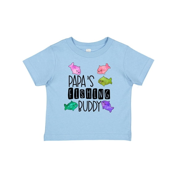 Inktastic Papa's Fishing Buddy with Colorful Fish Boys or Girls Baby T-Shirt
