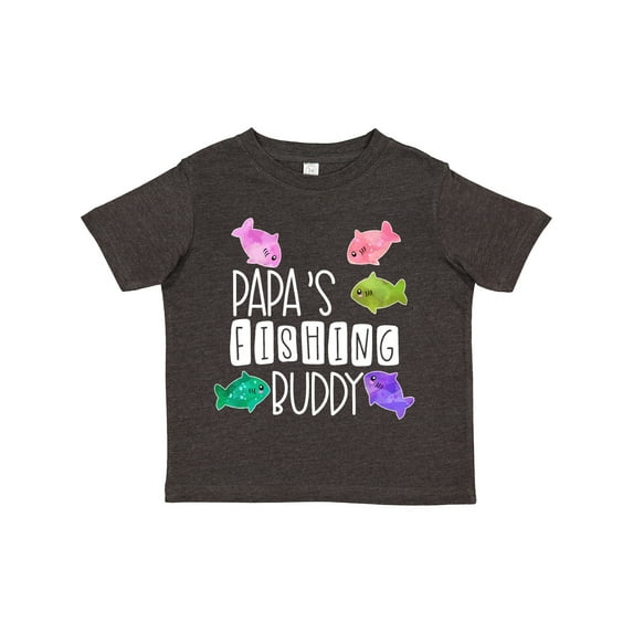 Inktastic Papa's Fishing Buddy with Colorful Fish Boys or Girls Toddler T-Shirt