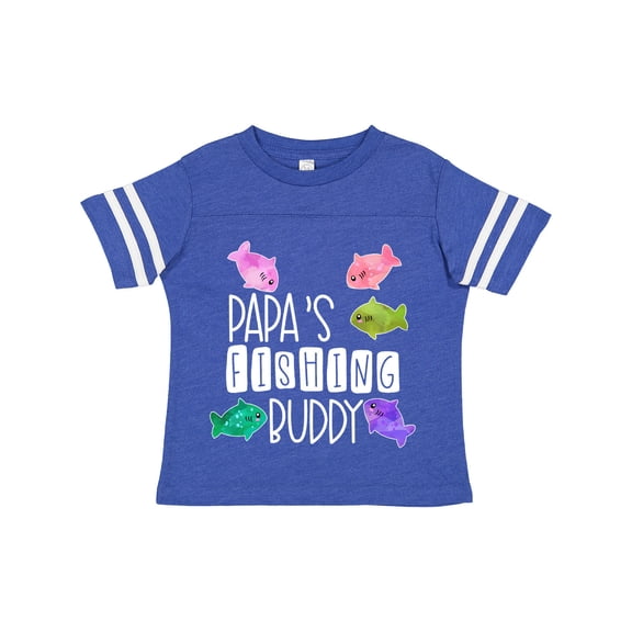 Inktastic Papa's Fishing Buddy with Colorful Fish Boys or Girls Toddler T-Shirt