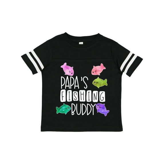 Inktastic Papa's Fishing Buddy with Colorful Fish Boys or Girls Toddler T-Shirt