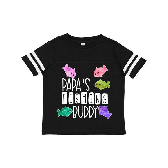 Inktastic Papa's Fishing Buddy with Colorful Fish Boys or Girls Toddler T-Shirt