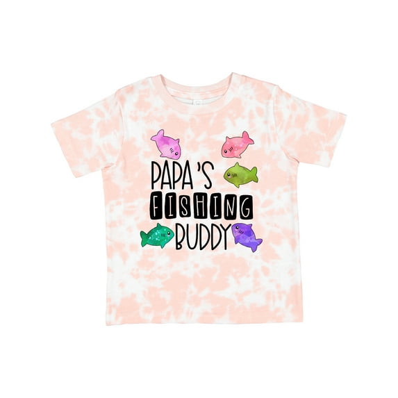Inktastic Papa's Fishing Buddy with Colorful Fish Boys or Girls Toddler T-Shirt