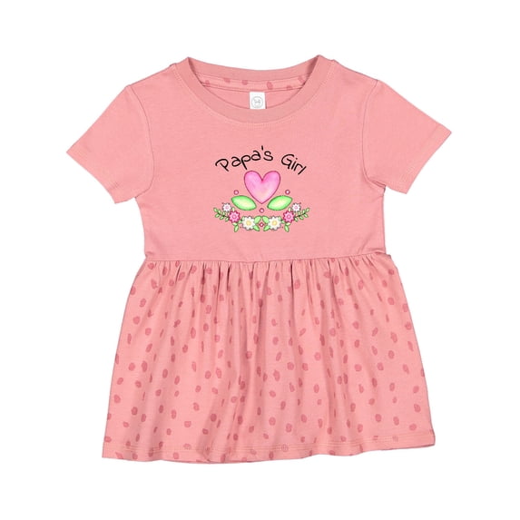 Inktastic Papa's Girl Heart Flowers Girls Baby Dress