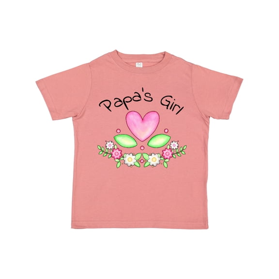 Inktastic Papa's Girl Heart Flowers Girls Toddler T-Shirt