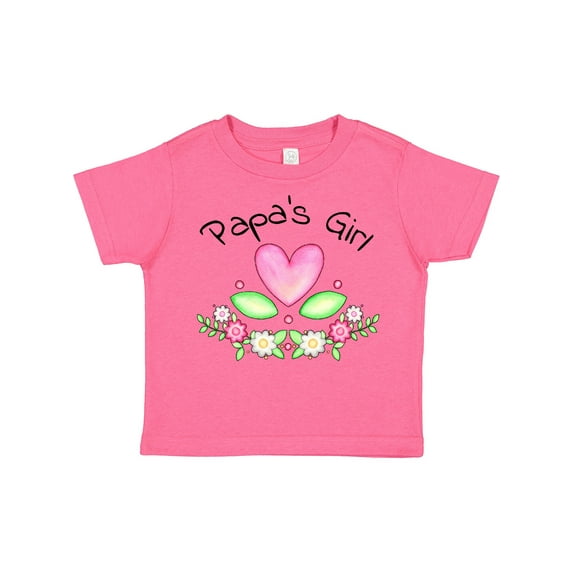 Inktastic Papa's Girl Heart Flowers Girls Toddler T-Shirt