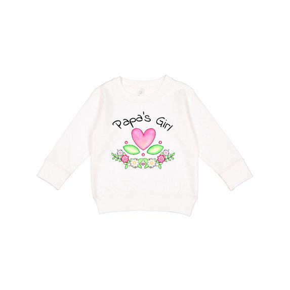 Inktastic Papa's Girl Heart Flowers Toddler Sweatshirt