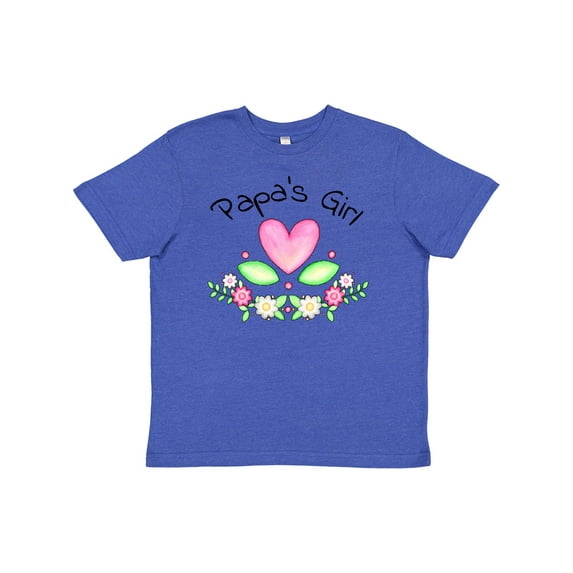 Inktastic Papa's Girl Heart Flowers Youth T-Shirt