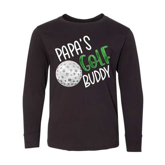 Inktastic Papa's Golf Buddy with Golf Ball Long Sleeve Youth T-Shirt