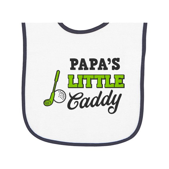 Inktastic Papa's Little Caddy with Golf Club and Ball Baby Terry Cloth Bib