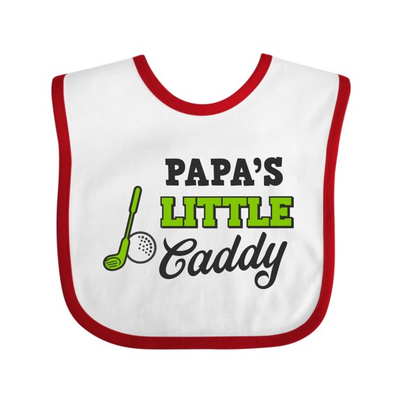 Inktastic Papa's Little Caddy with Golf Club and Ball Boys or Girls Baby Bib