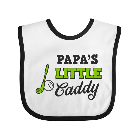 Inktastic Papa's Little Caddy with Golf Club and Ball Boys or Girls Baby Bib