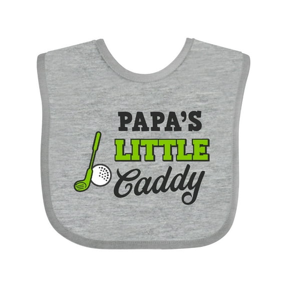 Inktastic Papa's Little Caddy with Golf Club and Ball Boys or Girls Baby Bib