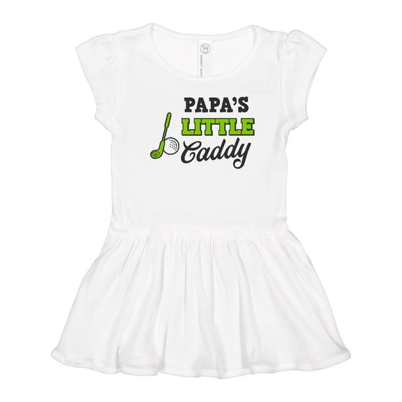 Inktastic Papa's Little Caddy with Golf Club and Ball Girls Toddler Dress