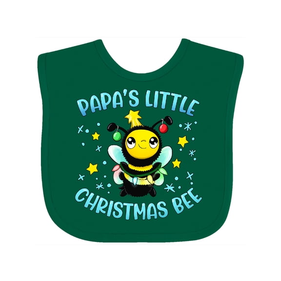 Inktastic Papa's Little Christmas Bee Boys or Girls Baby Bib