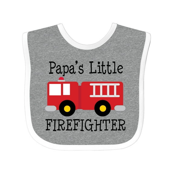 Inktastic Papa's Little Firefighter Boys Baby Bib