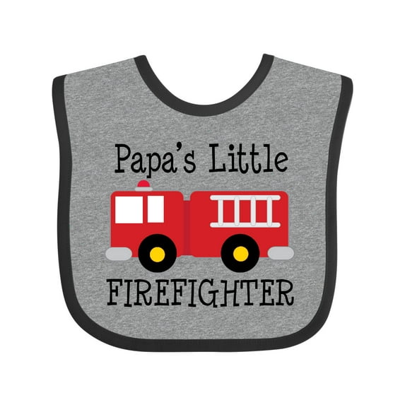 Inktastic Papa's Little Firefighter Boys Baby Bib