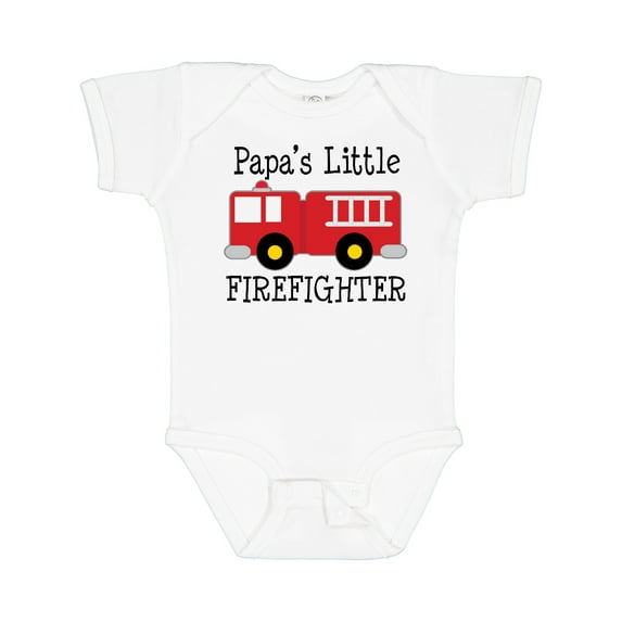 Inktastic Papa's Little Firefighter Boys Baby Bodysuit